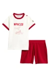 Moncler Aquatic Logo Cotton Set, Boy, Multicolour, Size: 18/24m In White