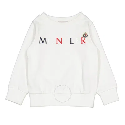 Moncler Kids White Logo-print Cotton Sweatshirt