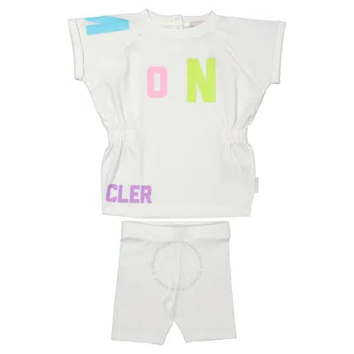 Moncler Kids White Logo-print Shorties Knitted Set