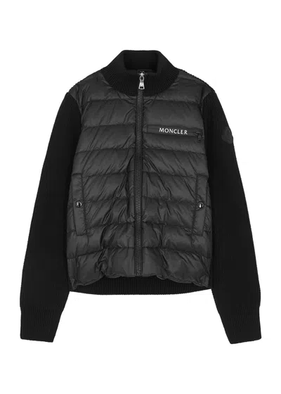 Moncler Kids Wool And Quilted Shell Jacket (8-10 Years) In Black
