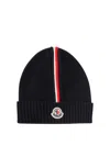 Moncler Kids Wool Beanie In Black