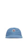 Moncler Kids Wool Beanie With Patch. In Blue