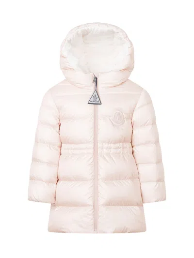 Moncler Kids Ylenia Mini Long Down Parka Jacket In Neutral