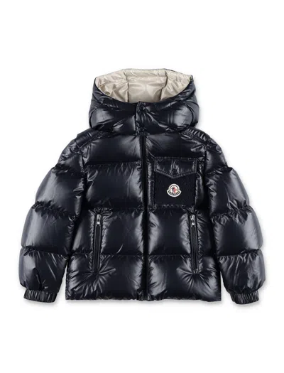 Moncler Kids Yule Hooded Down Jacket In Blue