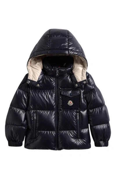 Moncler Kids' Yule Hooded Down Puffer Jacket In Black
