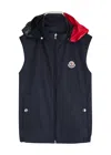 Moncler Kids Zene Hooded Shell Gilet (8-10 Years) In Navy