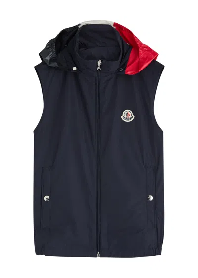 Moncler Kids Zene Hooded Shell Gilet (8-10 Years) In Navy