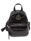 MONCLER KILIA' BLACK BACKPACK WITH LOGO PATCH IN PADDED POLYAMIDE