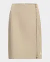 Moncler Tech Zip-up Midi Skirt In Brown