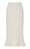 Moncler Knit Alpaca Wool-blend Midi Skirt In White