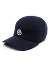 Moncler Knitted Baseball Cap In Blue