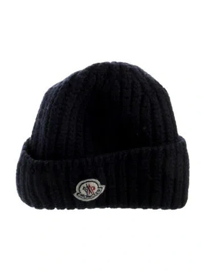 Pre-owned Moncler Knit Beanie In Blue