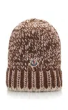 Moncler Knit Beanie In Brown