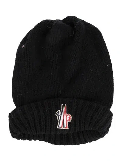 Pre-owned Moncler Knit Beanie Hat In Black