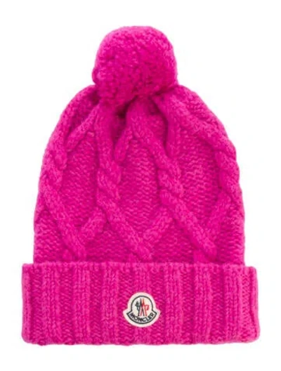 Pre-owned Moncler Knit Beanie In Pink