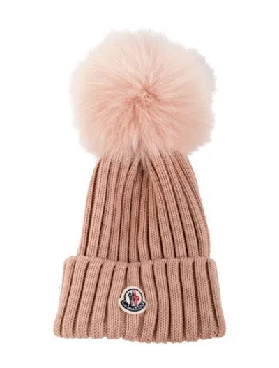 Pre-owned Moncler Knit Beanie In Pink