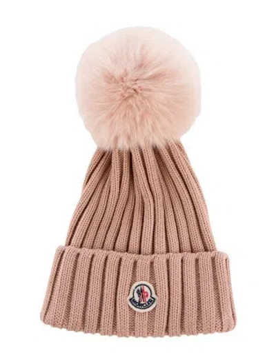 Pre-owned Moncler Knit Beanie In Pink