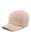 Moncler Knit Cotton Baseball Cap In Neutrals