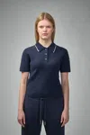 Moncler Knit Cotton Polo Shirt In Blue