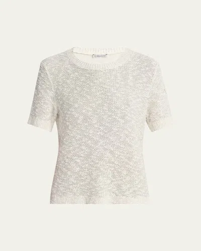 Moncler Knit Crewneck Tee In Natural