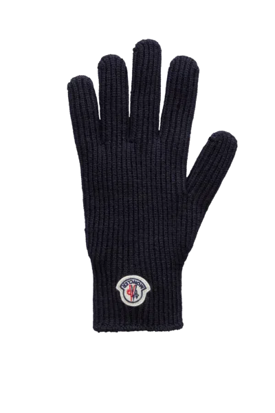 Moncler Knit Gloves Blue Size M
