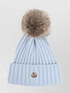 Moncler Ribbed Knit Hat With Fluffy Pom-pom