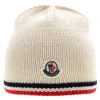 Moncler Knit Logo Patch Stripe Beanie