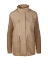 MONCLER KNIT-PANELLED ZIPPED MILITARY JACKET