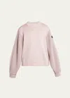 Moncler Knit Sleeve Crewneck Sweatshirt In Pink