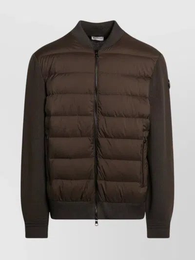 MONCLER KNIT SLEEVES BOMBER STYLE CARDIGAN