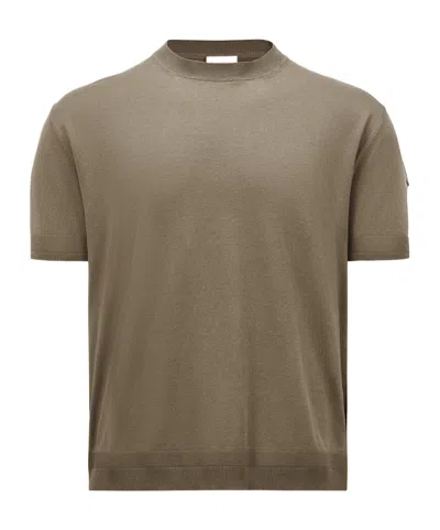 MONCLER SILK  COTTON KNIT T-SHIRT