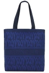 Moncler Monogram Knit Tote Bag In Navy