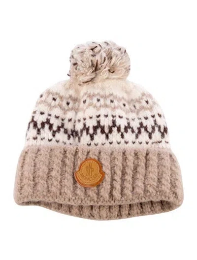 Pre-owned Moncler Knit Winter Hat In Neutral