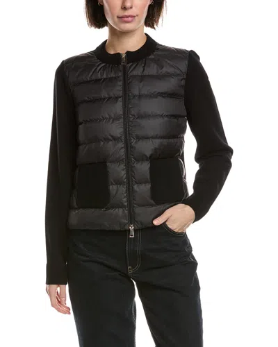 Moncler Knit Wool-blend Puffer Jacket In Black