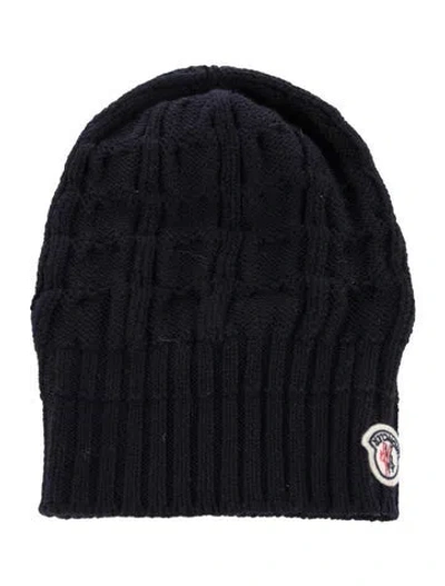 Pre-owned Moncler Knitted Beanie In Blue