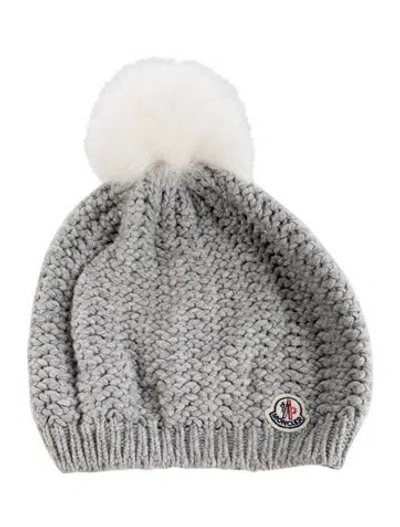 Pre-owned Moncler Knitted Beanie In Gray