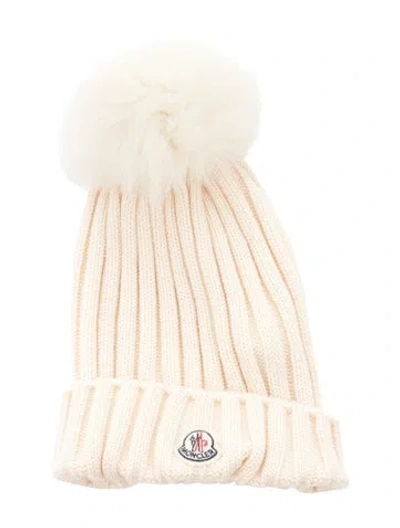 Pre-owned Moncler Knitted Beanie In Neutrals