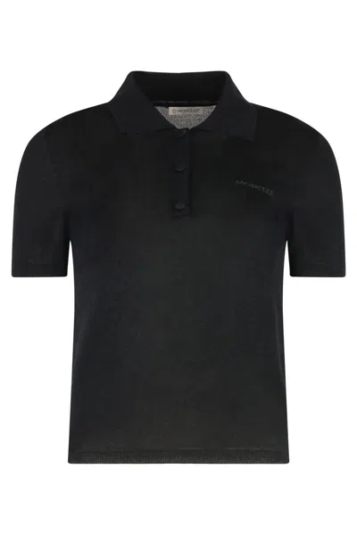 MONCLER MONCLER KNITTED COTTON BLEND POLO SHIRT