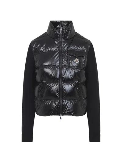 Moncler Knitted Down Jacket In Black