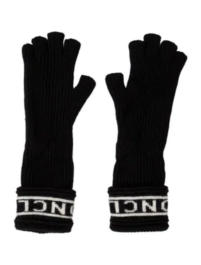 Pre-owned Moncler Knitted Fingerless Gloves In Black/white