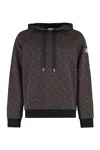 Moncler Logo Jacquard Knitted Drawstring Hoodie In Multi