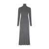 Moncler Ribbed-knit Virgin Wool Maxi Dress In Grey