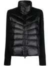 Moncler Womens Black Funnel-neck Brand-patch Regular-fit Shell-down Jacket In Black