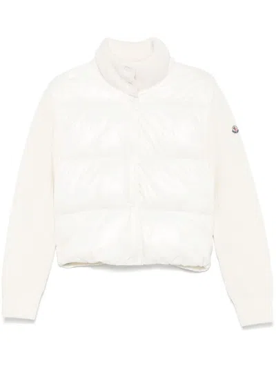 Moncler Knitted-panels Jacket In White