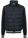 MONCLER BLUE QUILTED ZIP-UP JACKET