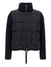 Moncler Navy Blue Padded Wool Zip-up Cardigan