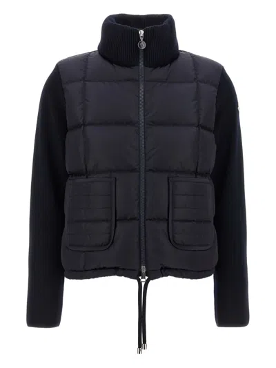 MONCLER KNITTED-PANELS PUFFER JACKET