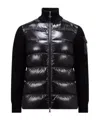 Moncler Knitted-panels Puffer Jacket In Black