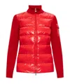 Moncler Logo Patch Contrasting Padded Jacket In Red