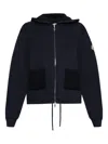 Moncler Knitted Pockets Hoodie In Black